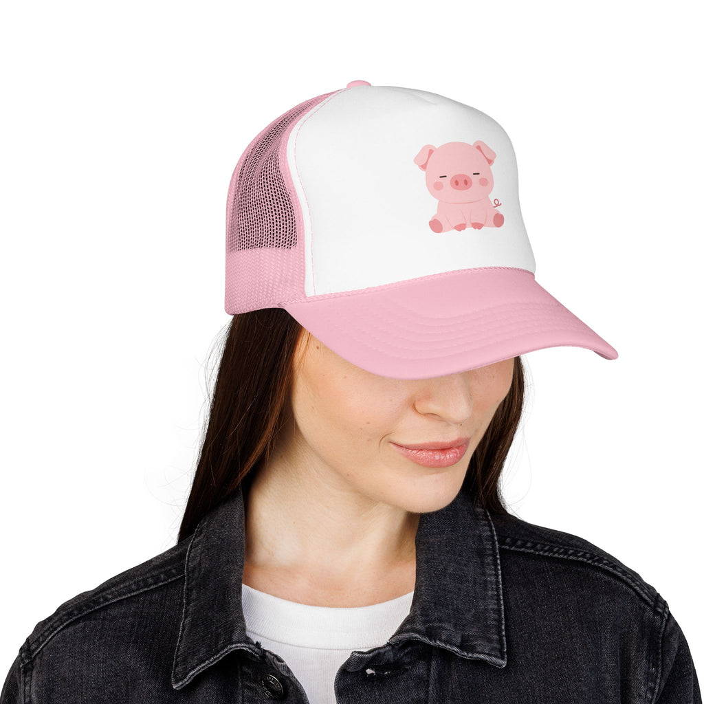 Heo Mập (Chubby Pig) Pink Foam Trucker Hat