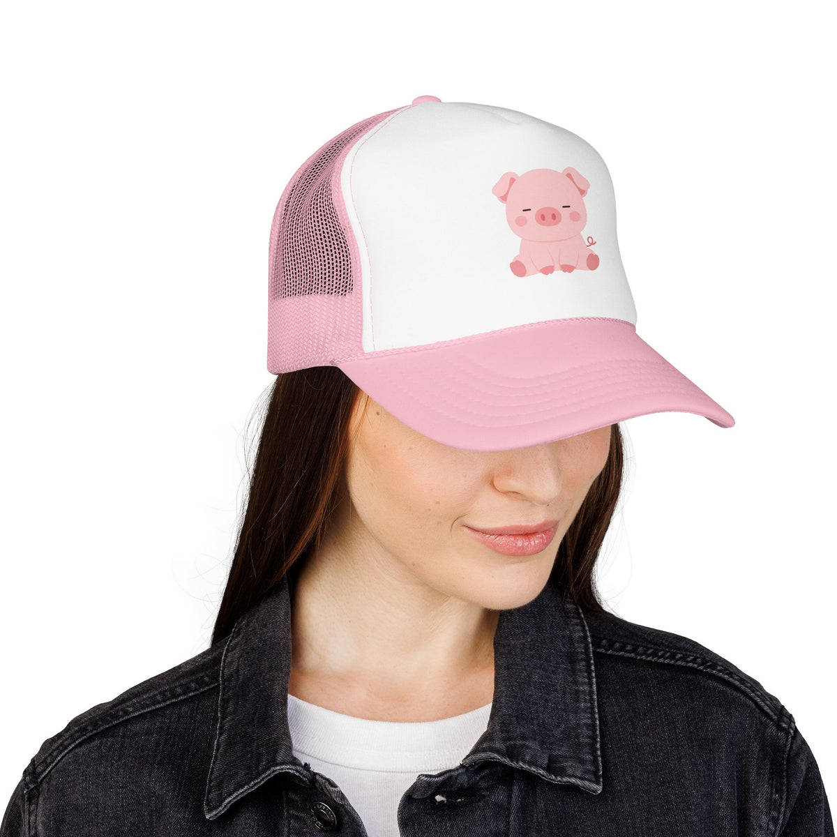 Heo Mập (Chubby Pig) Pink Foam Trucker Hat
