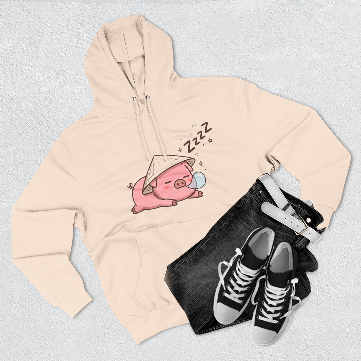 Heo Mập (Chubby Pig) Sleeping Pig Hoodie