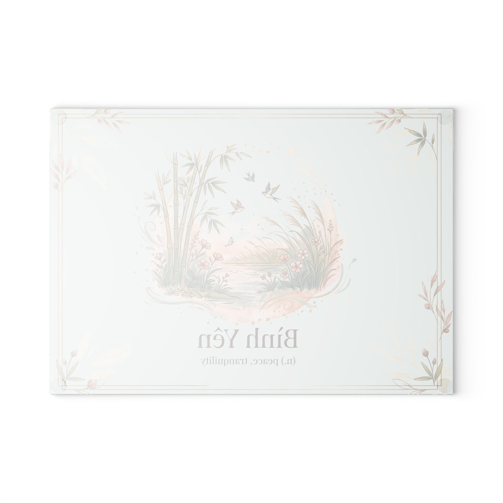 Vietnamese Bamboo Bình Yên (Peace) Glass Cutting Board