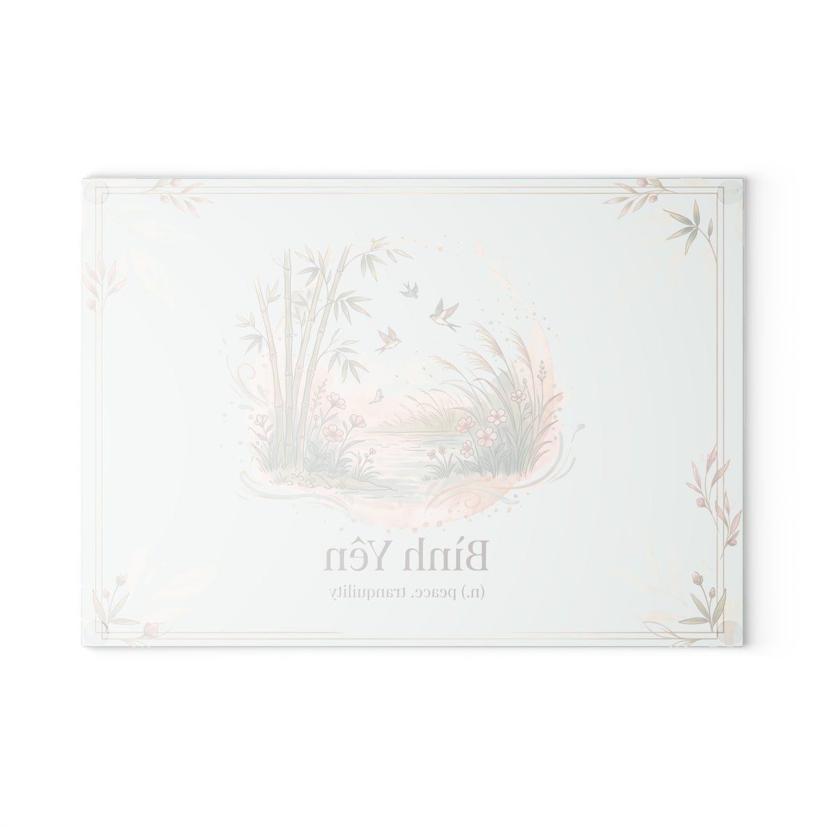Vietnamese Bamboo Bình Yên (Peace) Glass Cutting Board