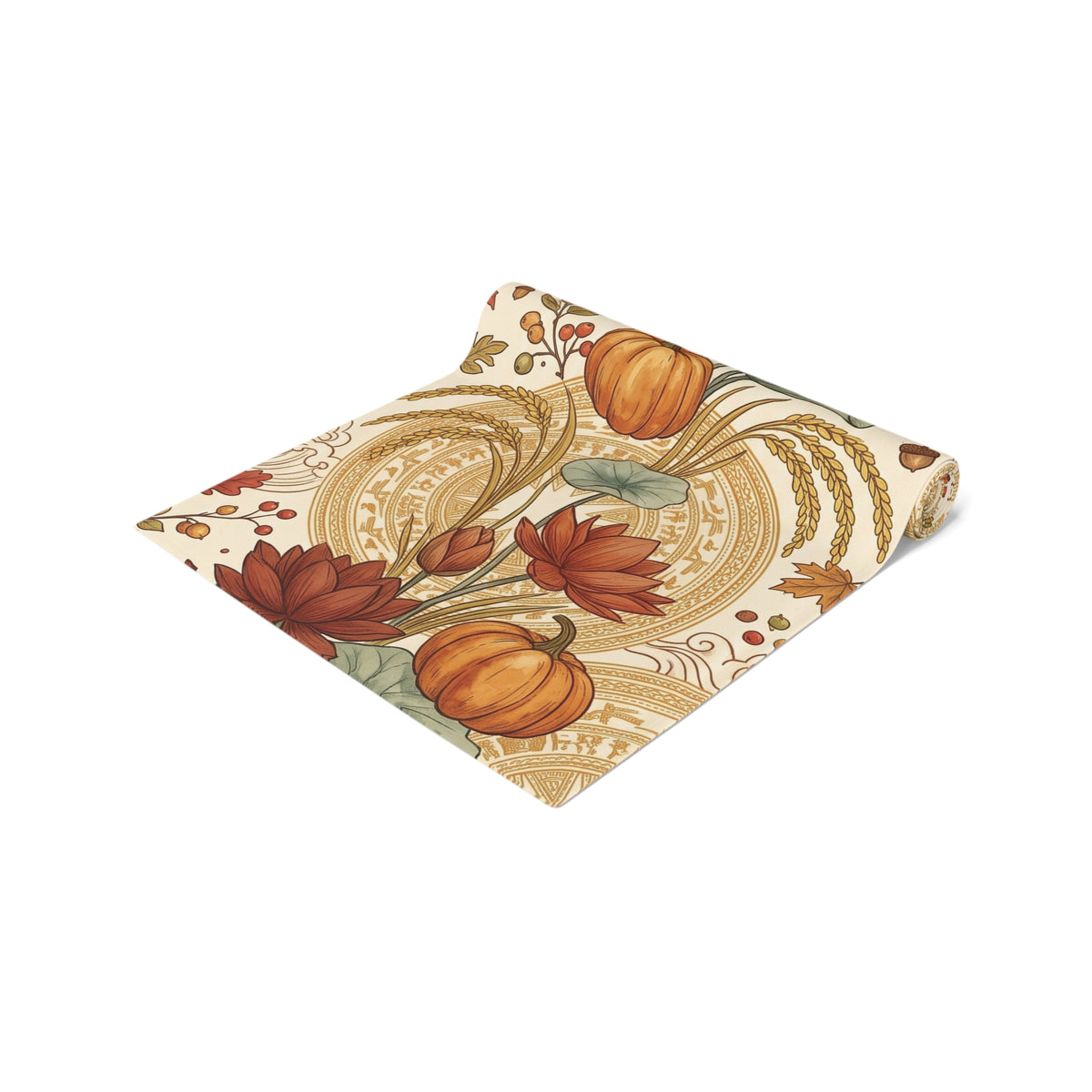 Vietnamese Autumn Lotus Thanksgiving Table Runner