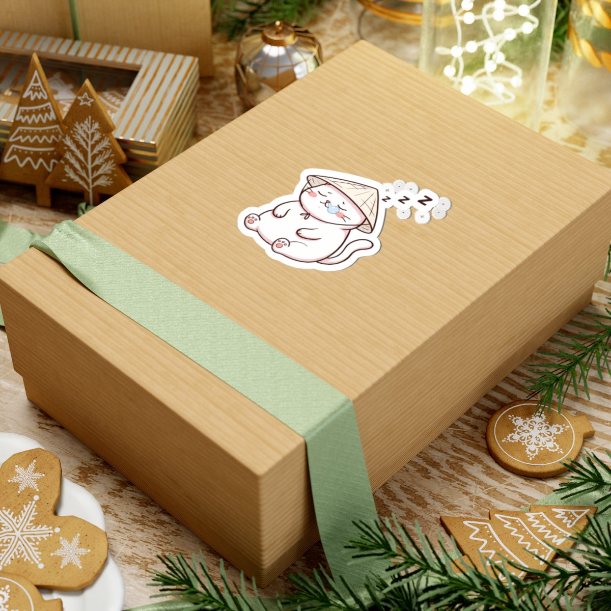 Cute Mèo Mập (Chubby Cat) Sleeping Cat Sticker