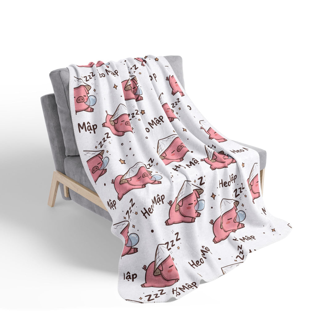 Heo Mập (Chubby Pig) Sleeping Pig Fleece Sherpa Blanket