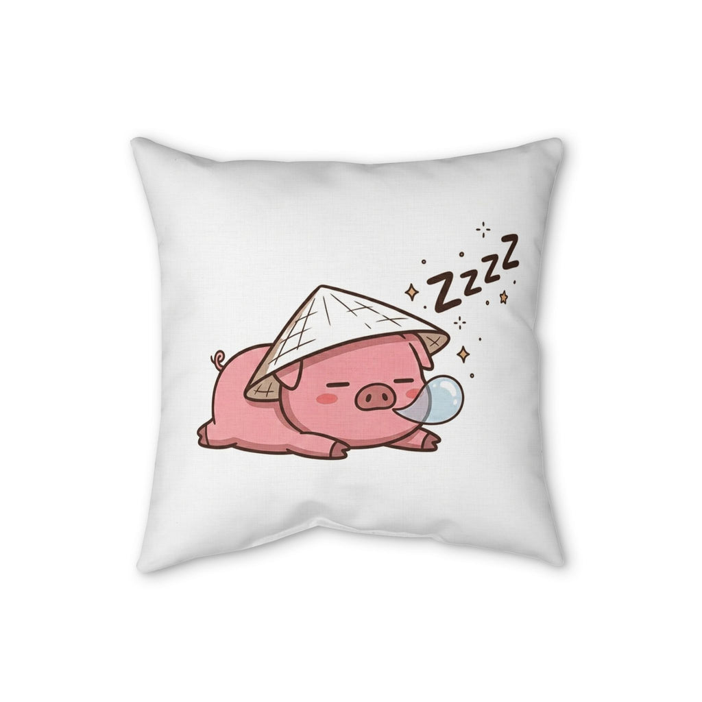 Chubby Pig Faux Linen Pillow