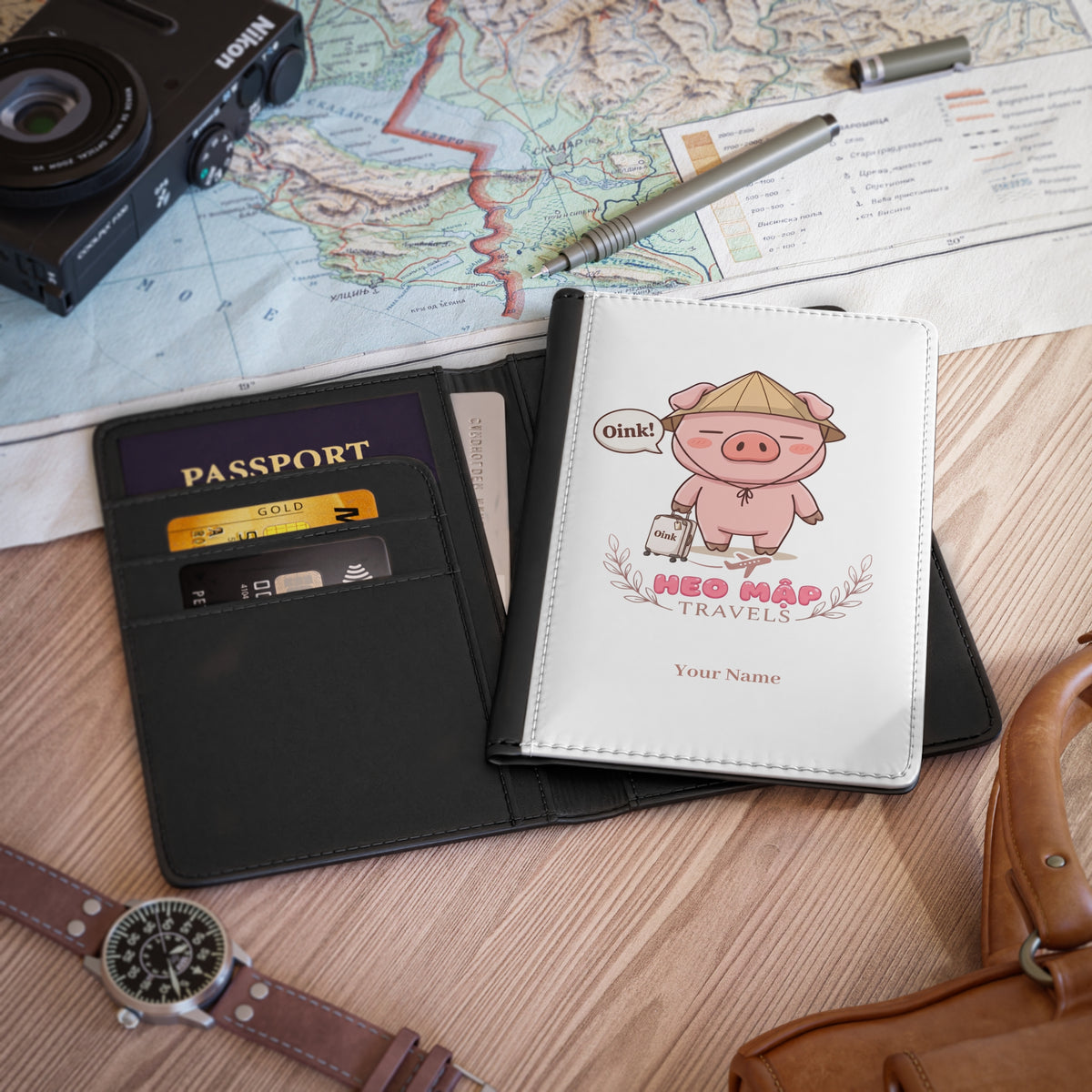 Cute Heo Mập (Chubby Pig) Passport Cover
