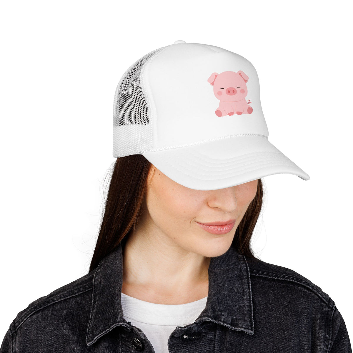 Heo Mập (Chubby Pig) Pink Foam Trucker Hat