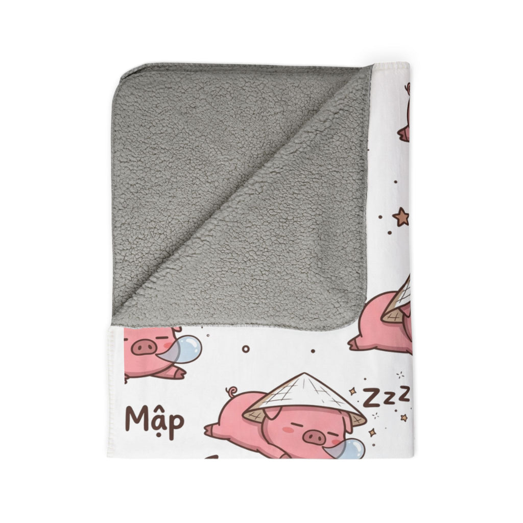 Heo Mập (Chubby Pig) Sleeping Pig Fleece Sherpa Blanket