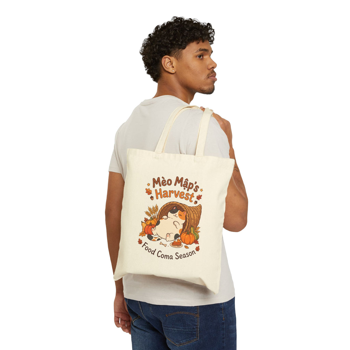 Mèo Lười (Lazy Cat) Thanksgiving Tote Bag
