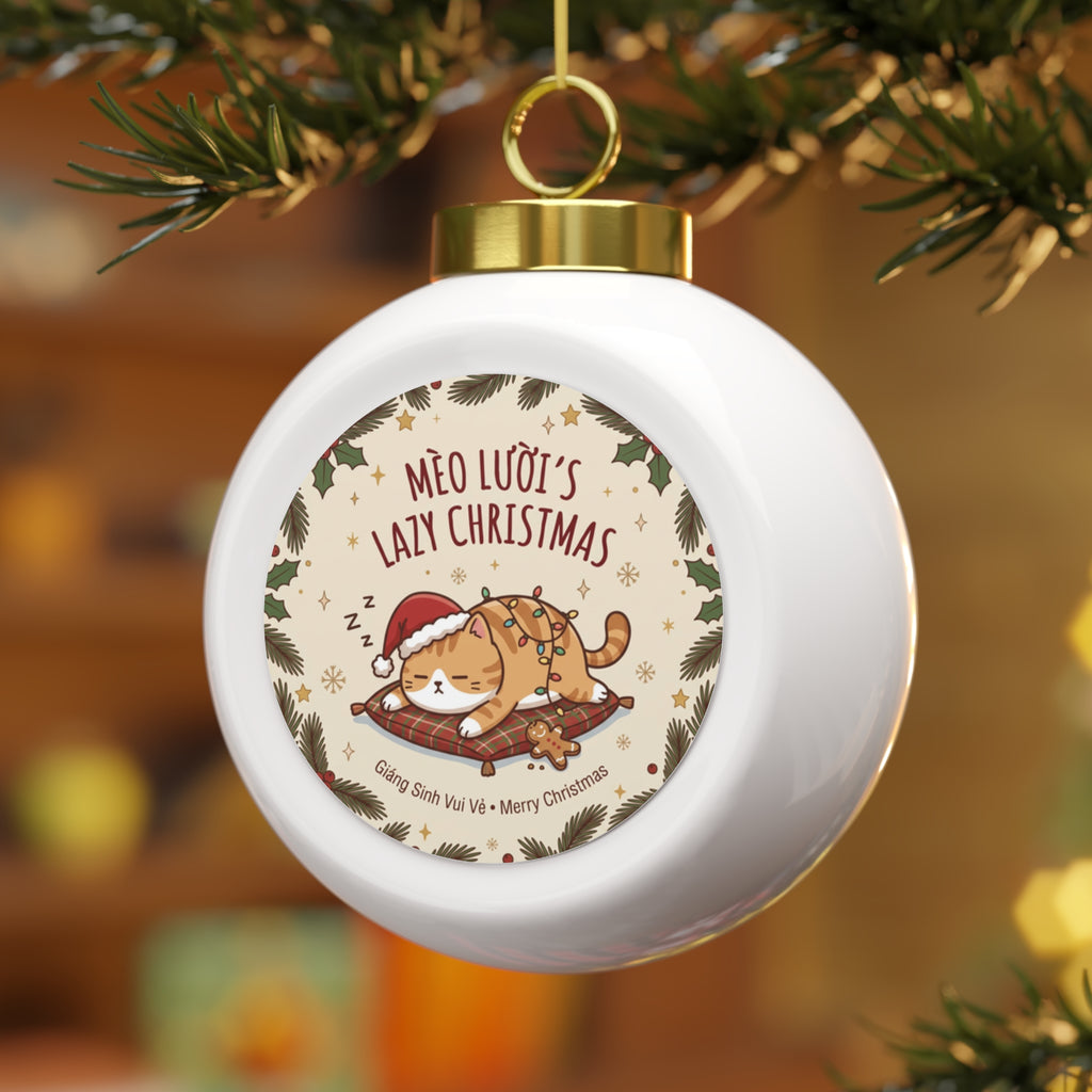 Mèo Lười (Lazy Cat) Sleeping Cat Christmas Ornament
