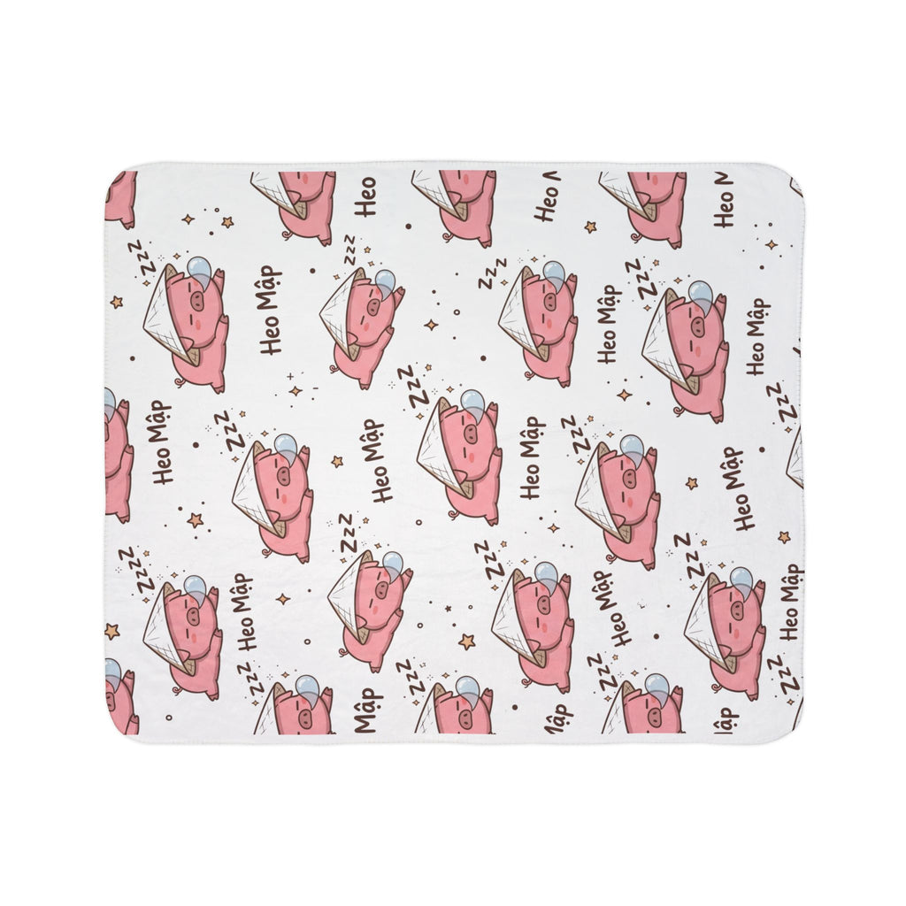 Heo Mập (Chubby Pig) Sleeping Pig Fleece Sherpa Blanket