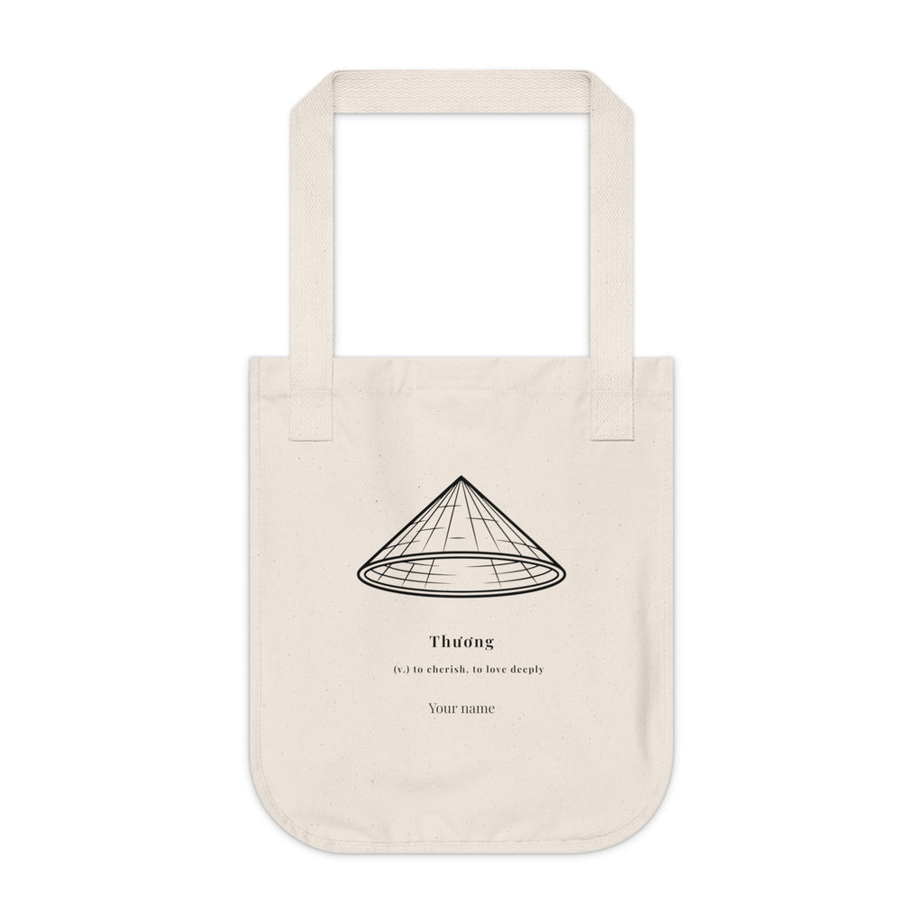 Vietnamese Nón Lá (Conical hat)Tote | "Thuong (To love, To cherish)"