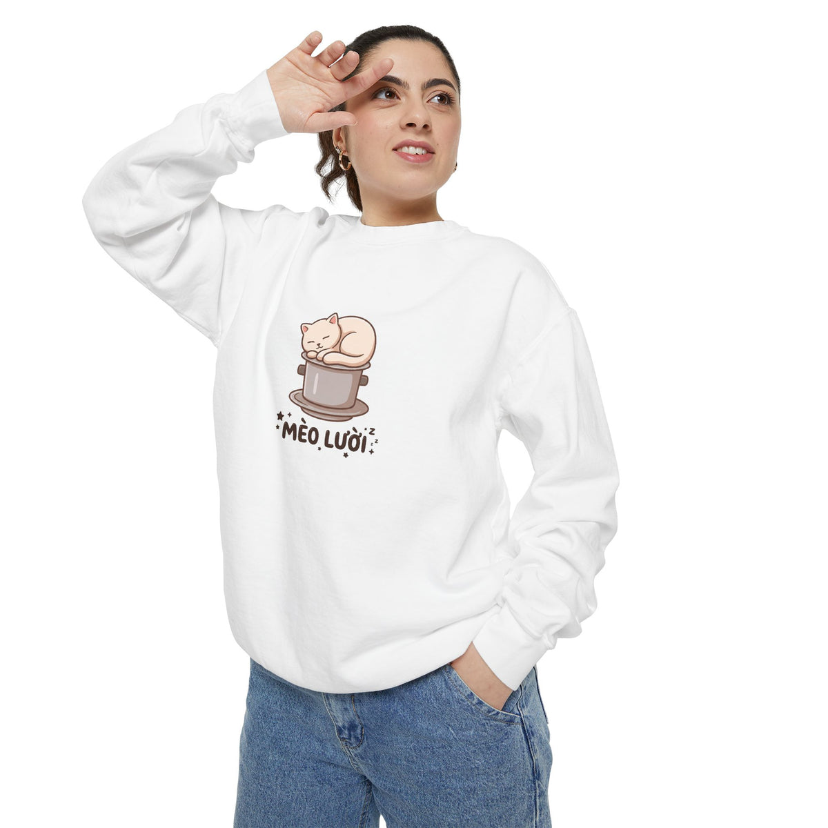 Mèo Lười (Lazy Cat) Coffee Lover Sweatshirt