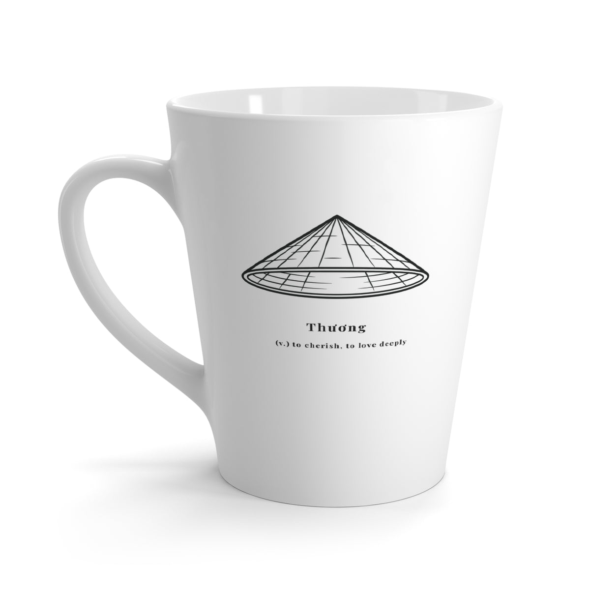 Non La (Conical Hat), Thương (To love, To cherish) Latte Mug