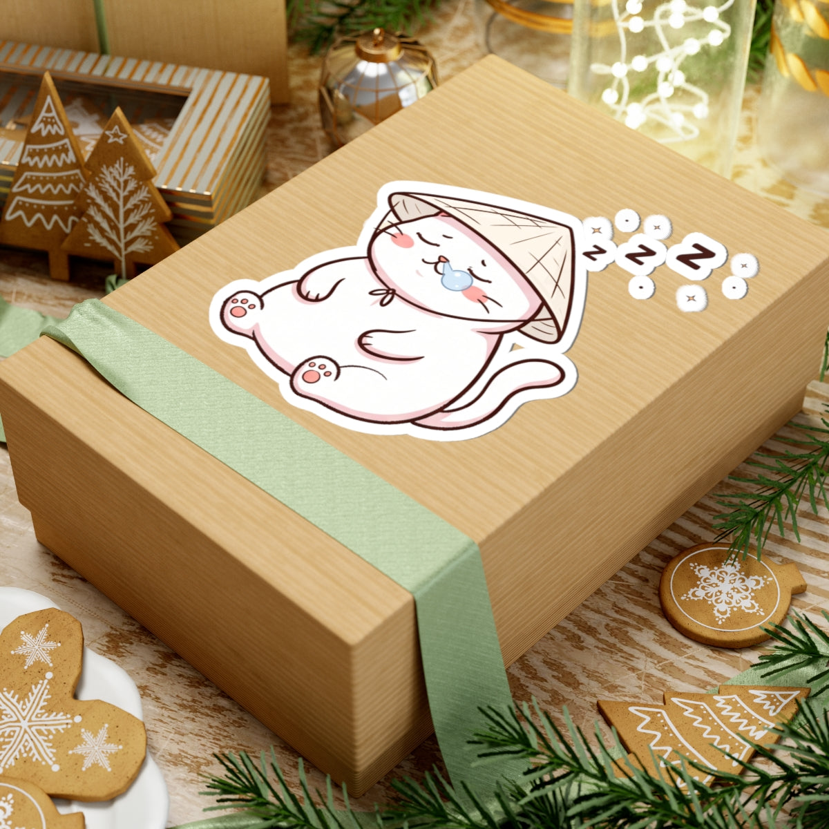 Cute Mèo Mập (Chubby Cat) Sleeping Cat Sticker