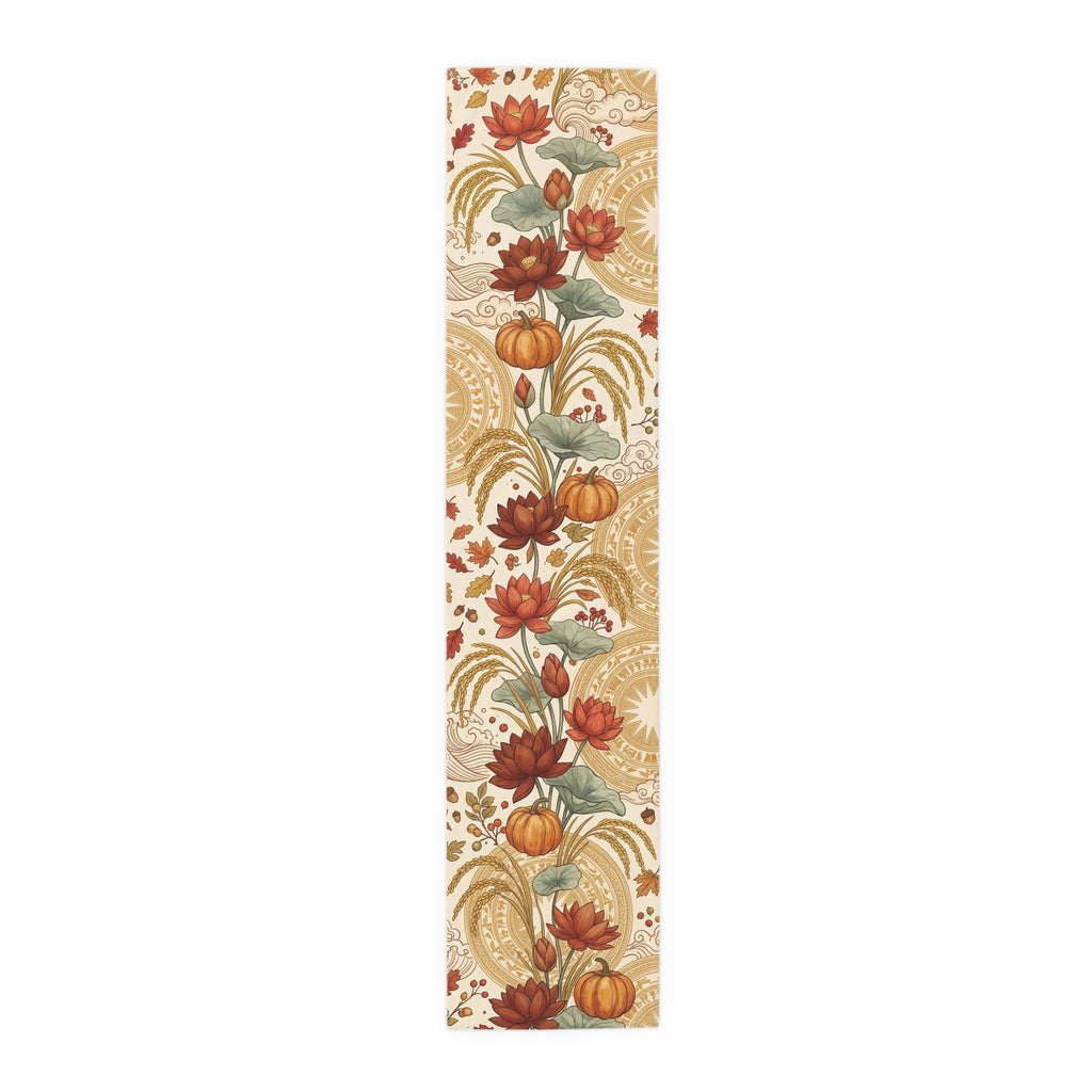 Vietnamese Autumn Lotus Thanksgiving Table Runner