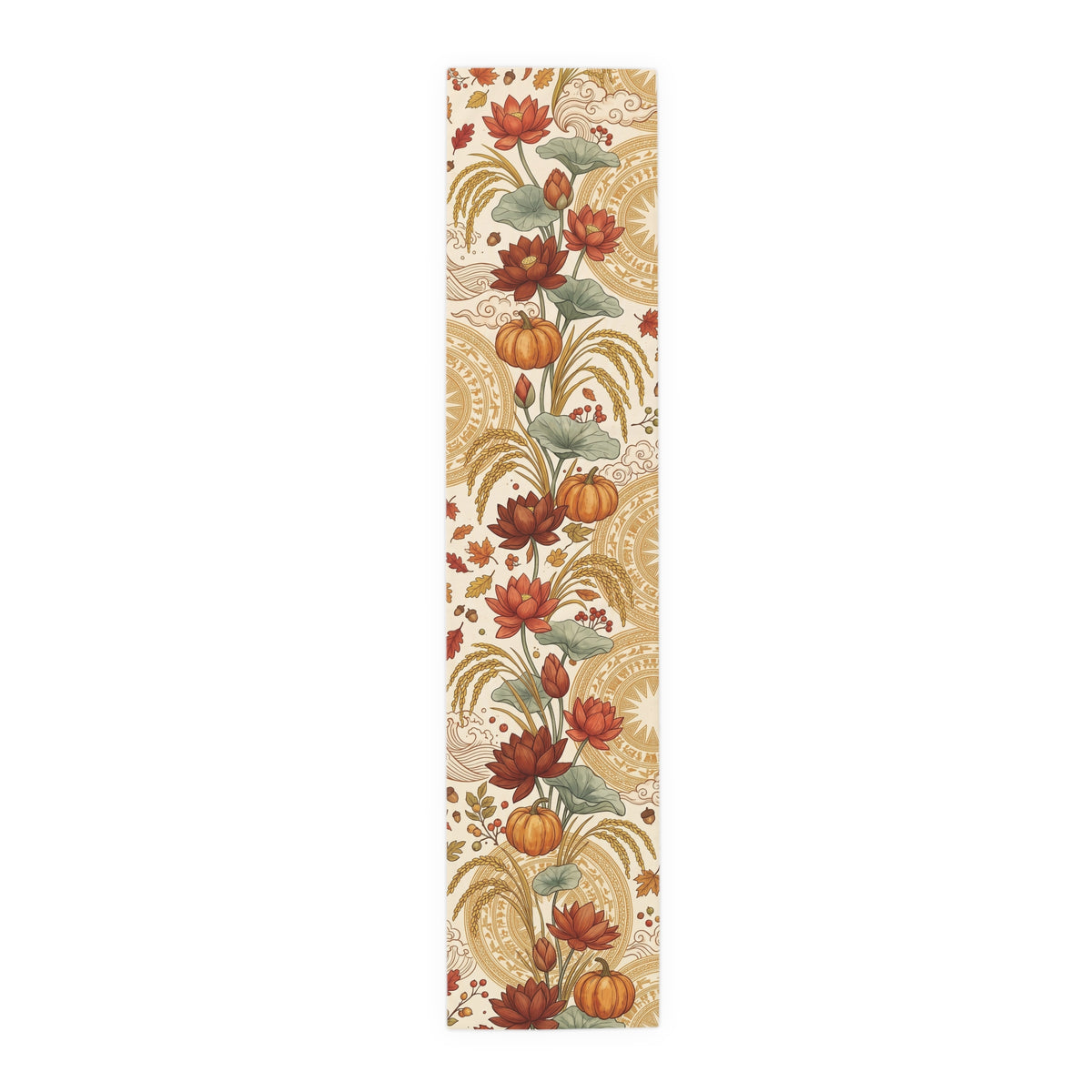 Vietnamese Autumn Lotus Thanksgiving Table Runner
