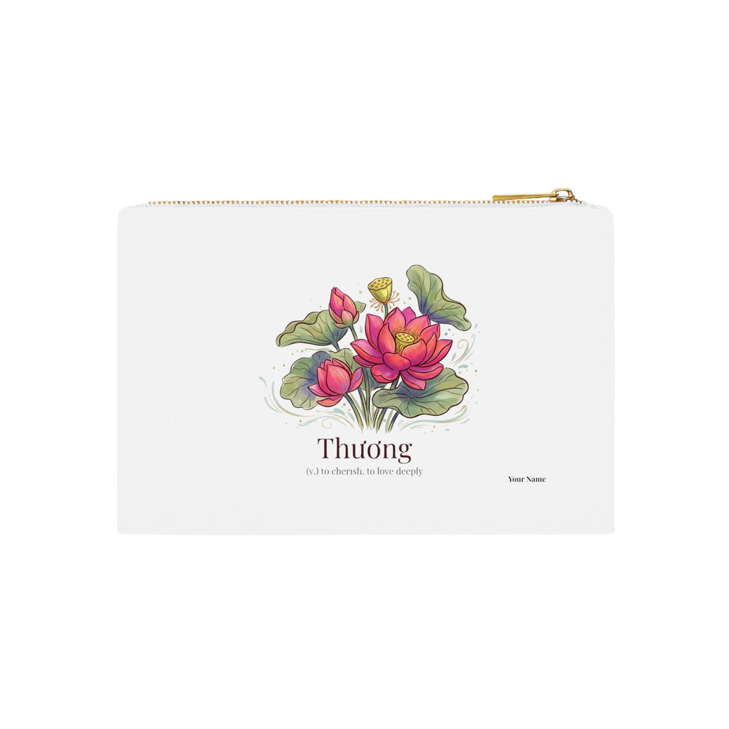 Vietnamese Lotus & "Thương (To love, To cherish)" Cosmetic Bag