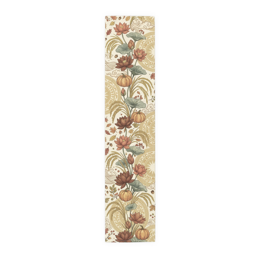 Vietnamese Autumn Lotus Thanksgiving Table Runner