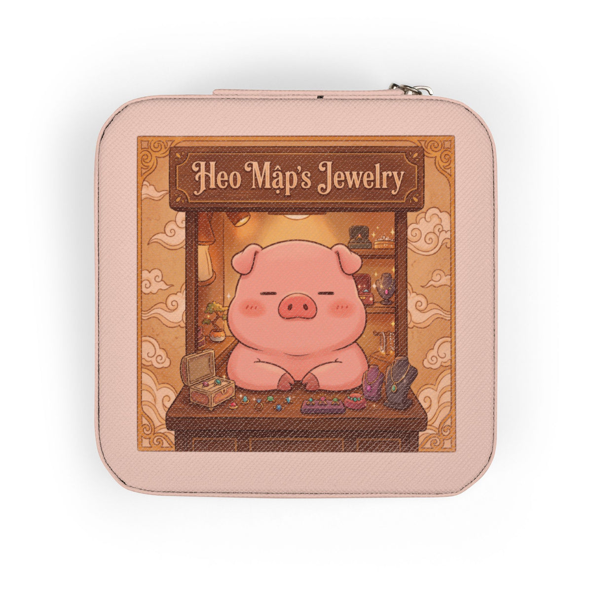 Cute Heo Mập (Chubby Pig) Jewelry Travel Case