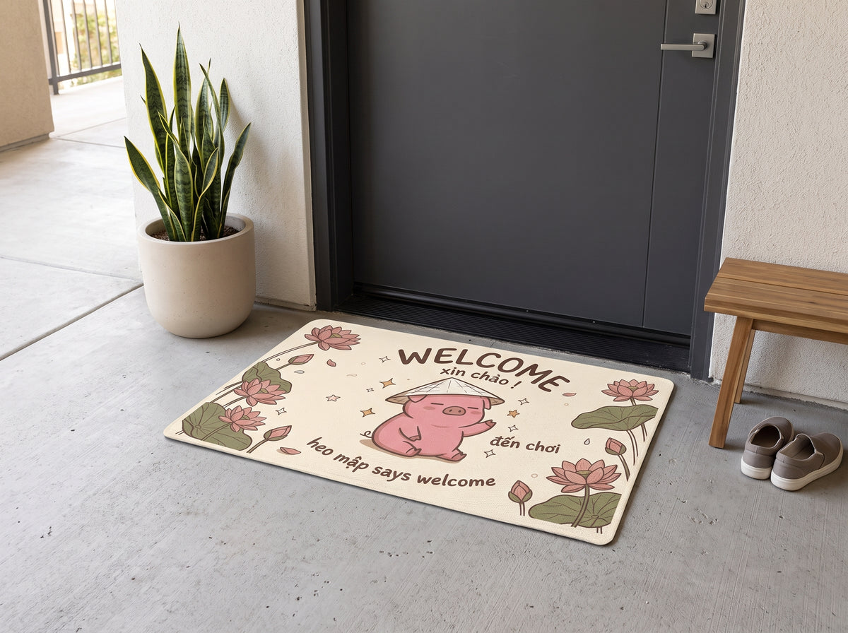 Heo Mập (Chubby Pig) Vietnamese Welcome Mat