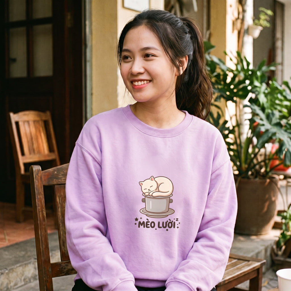 Mèo Lười (Lazy Cat) Coffee Lover Sweatshirt