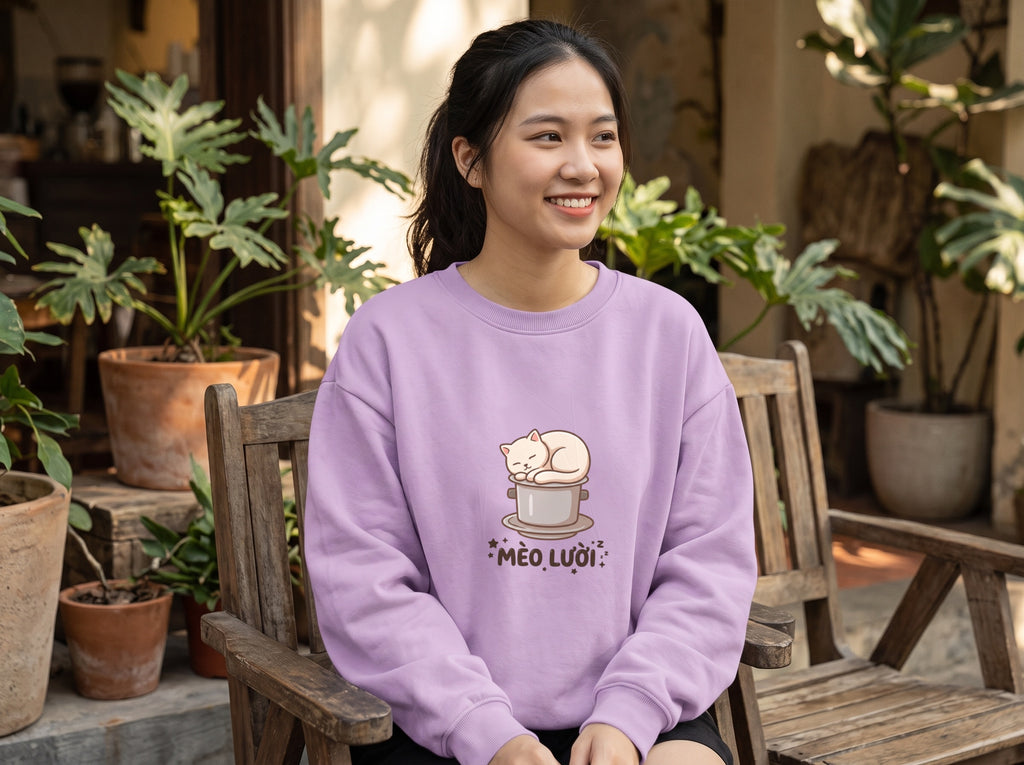 Mèo Lười (Lazy Cat) Coffee Lover Sweatshirt