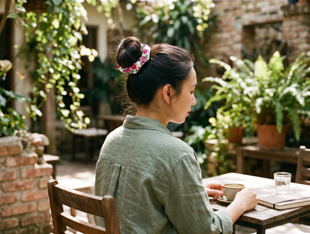 Vietnamese Lotus Hair Scrunchie