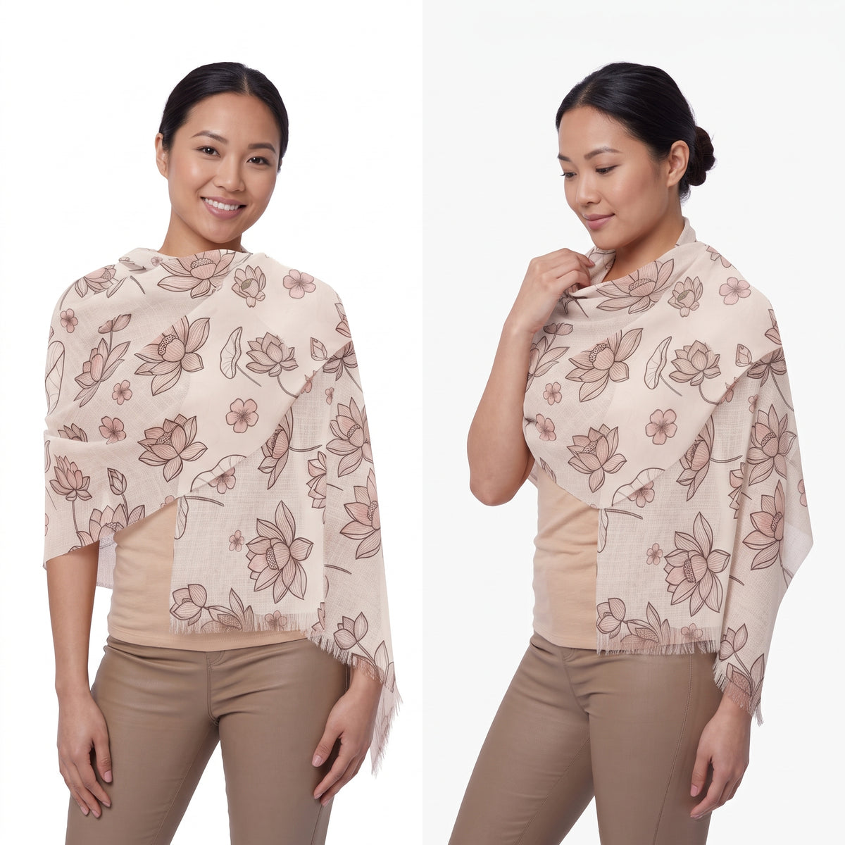 Vietnamese Lotus Minimalist Light Scarf
