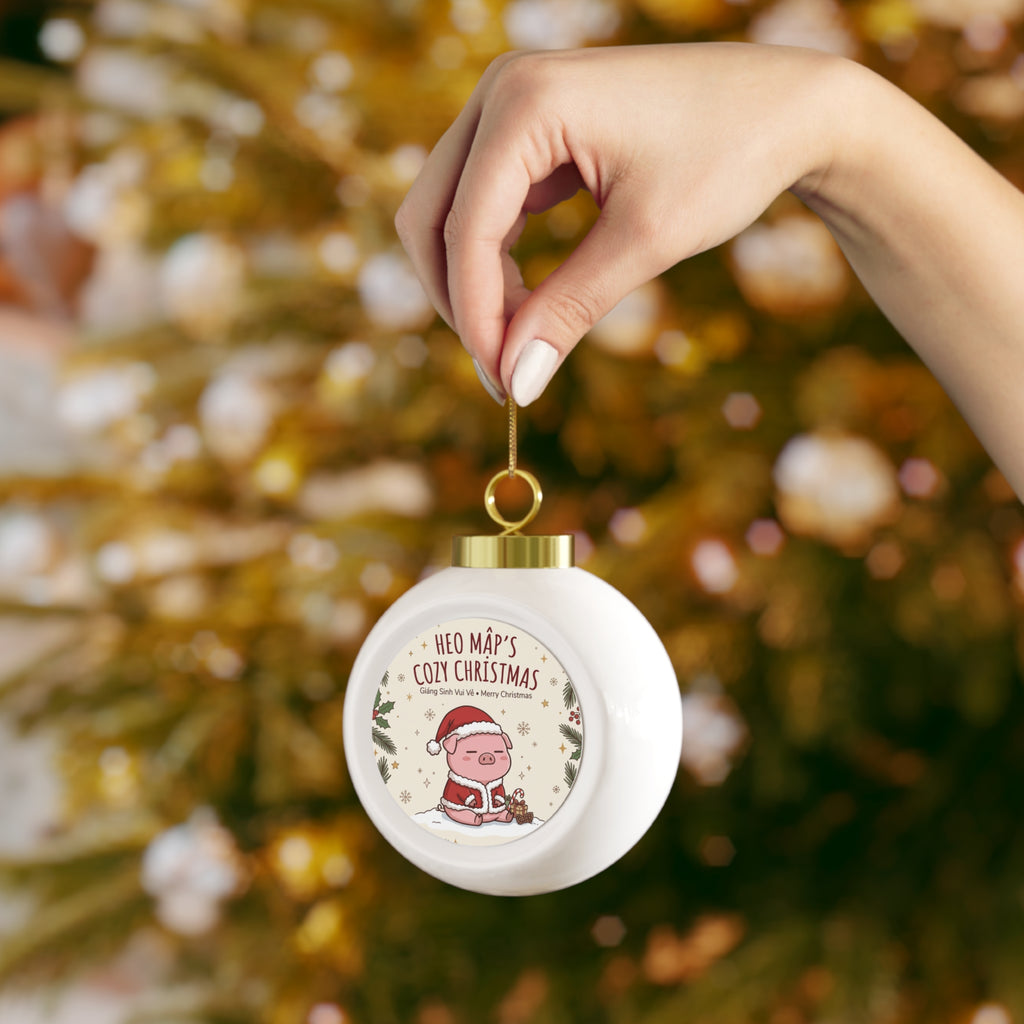 Heo Mập (Chubby Pig) Santa Pig Christmas Ornament (Merry Oink-mas)