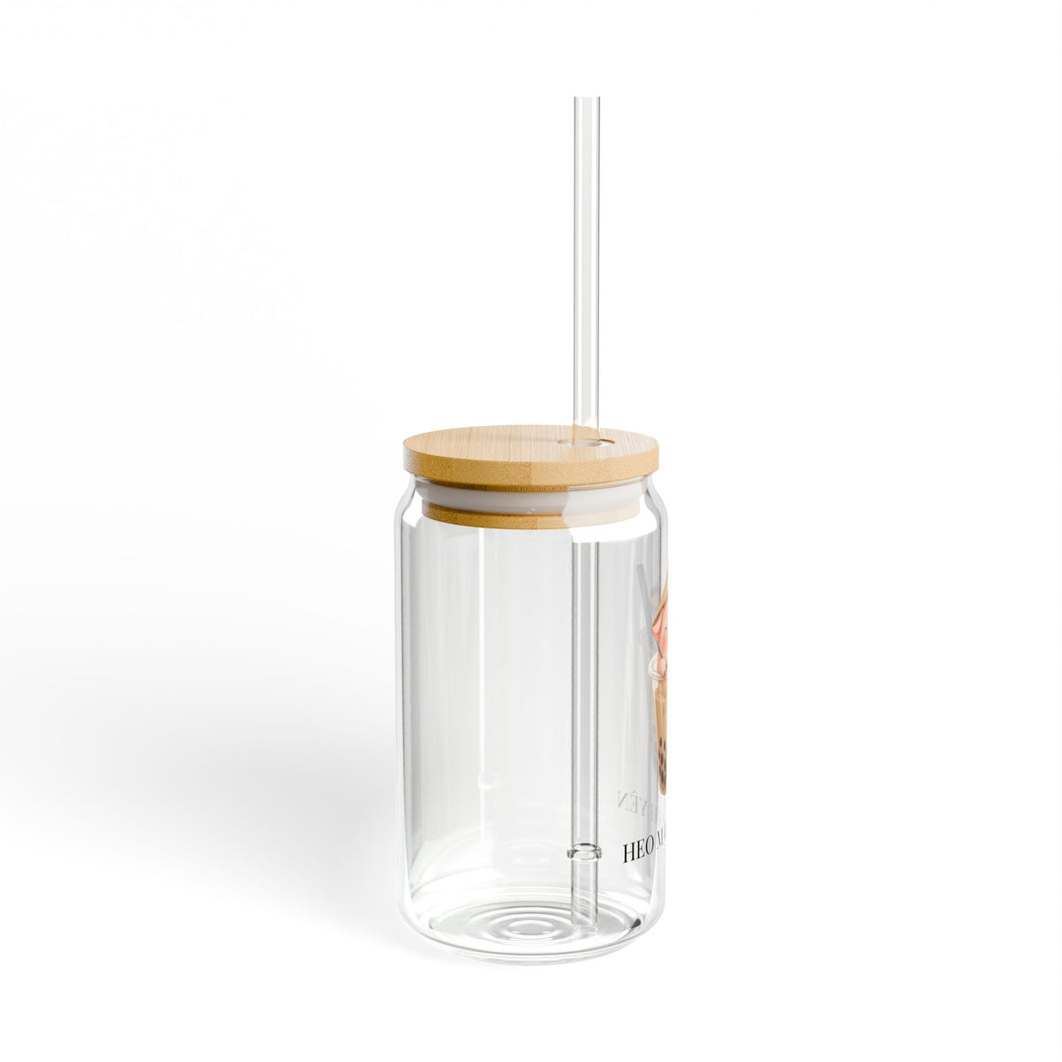 Cute Heo Mập (Chubby Pig) Glass Can