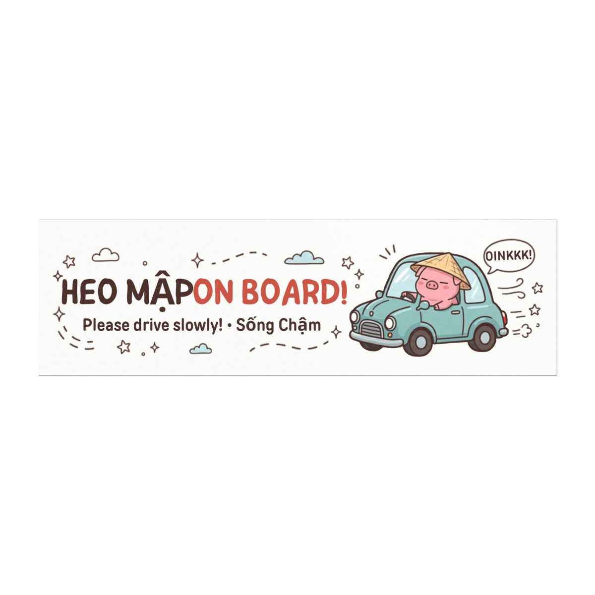 Funny Heo Mập (Chubby Pig) On Board Car Magnet
