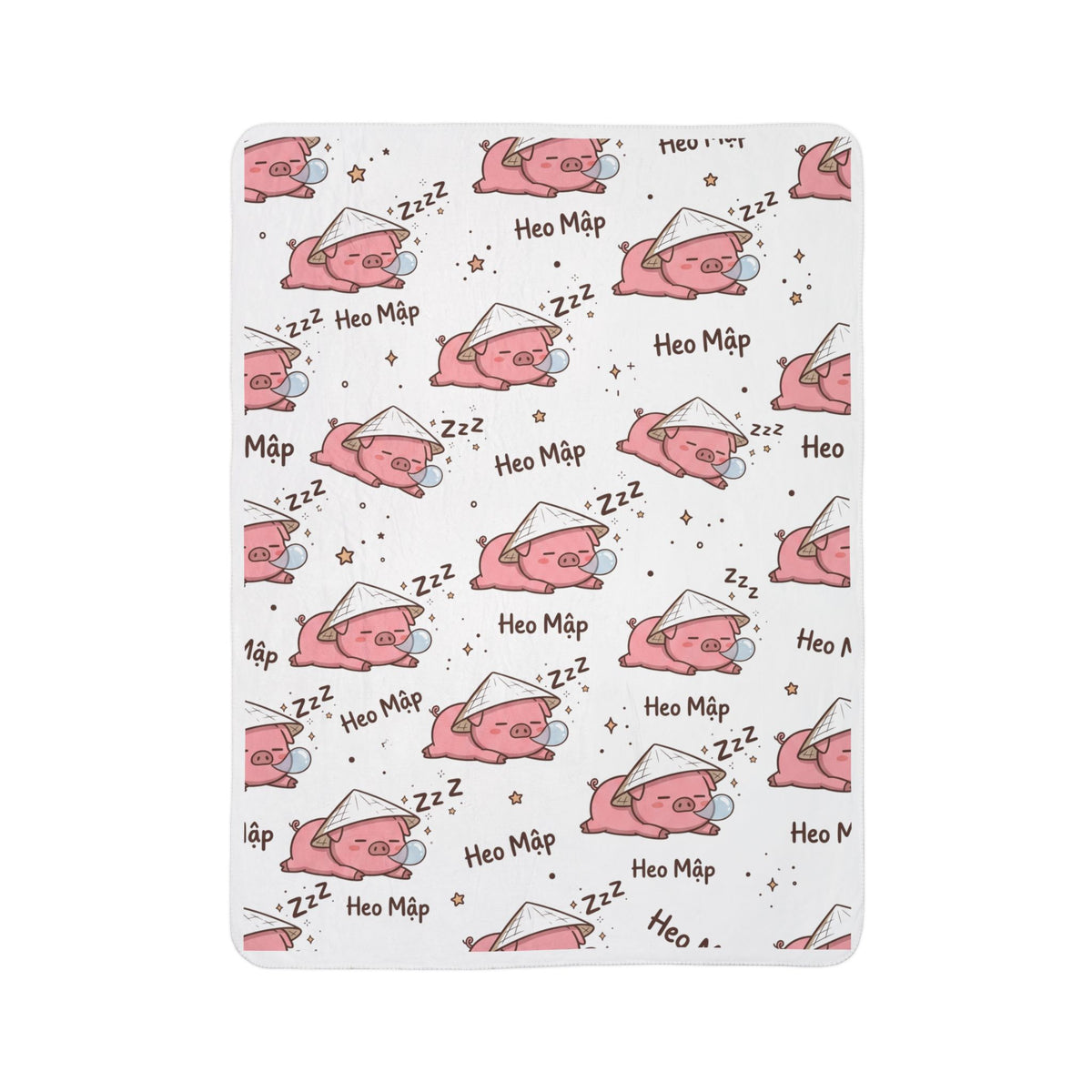 Heo Mập (Chubby Pig) Sleeping Pig Fleece Sherpa Blanket