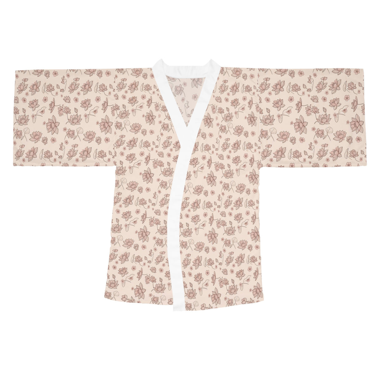 Vietnamese Lotus Floral Kimono Robe