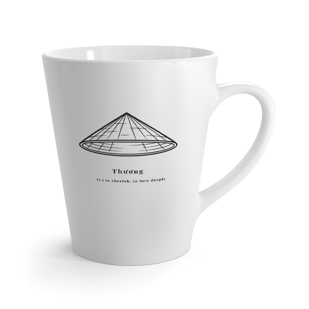 Non La (Conical Hat), Thương (To love, To cherish) Latte Mug