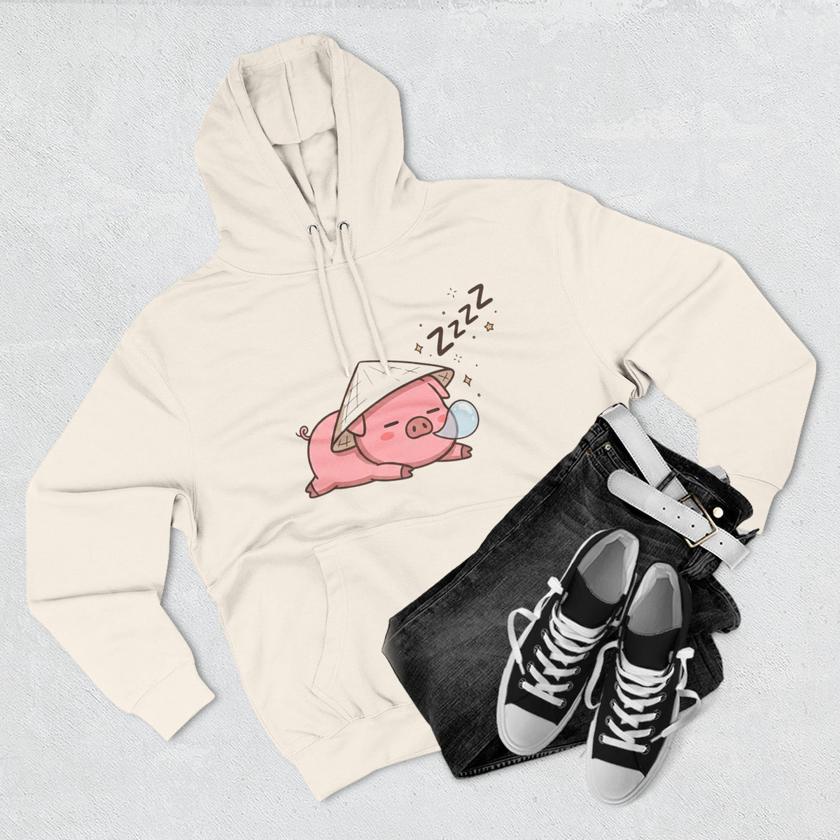 Heo Mập (Chubby Pig) Sleeping Pig Hoodie
