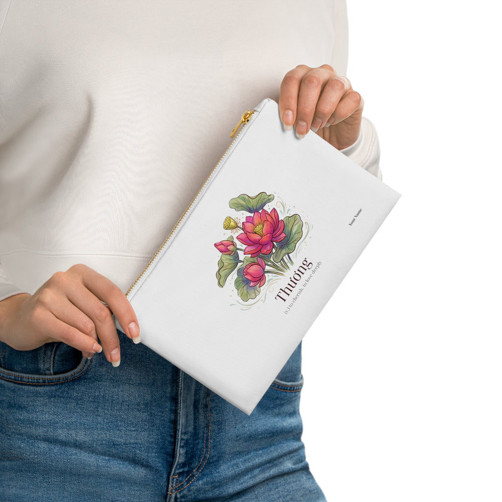 Vietnamese Lotus & "Thương (To love, To cherish)" Cosmetic Bag