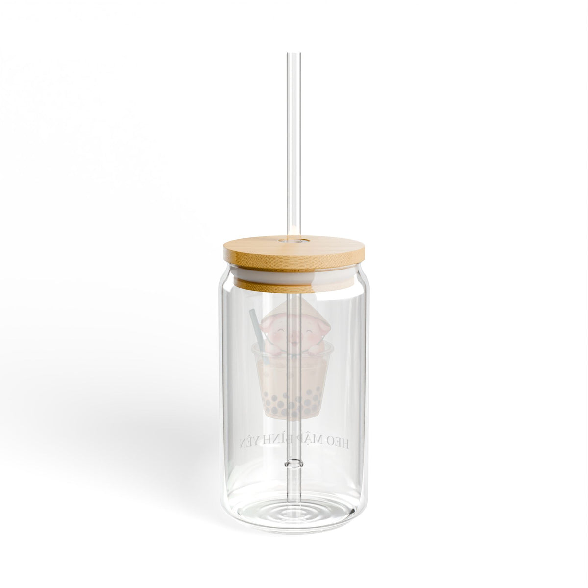 Cute Heo Mập (Chubby Pig) Glass Can