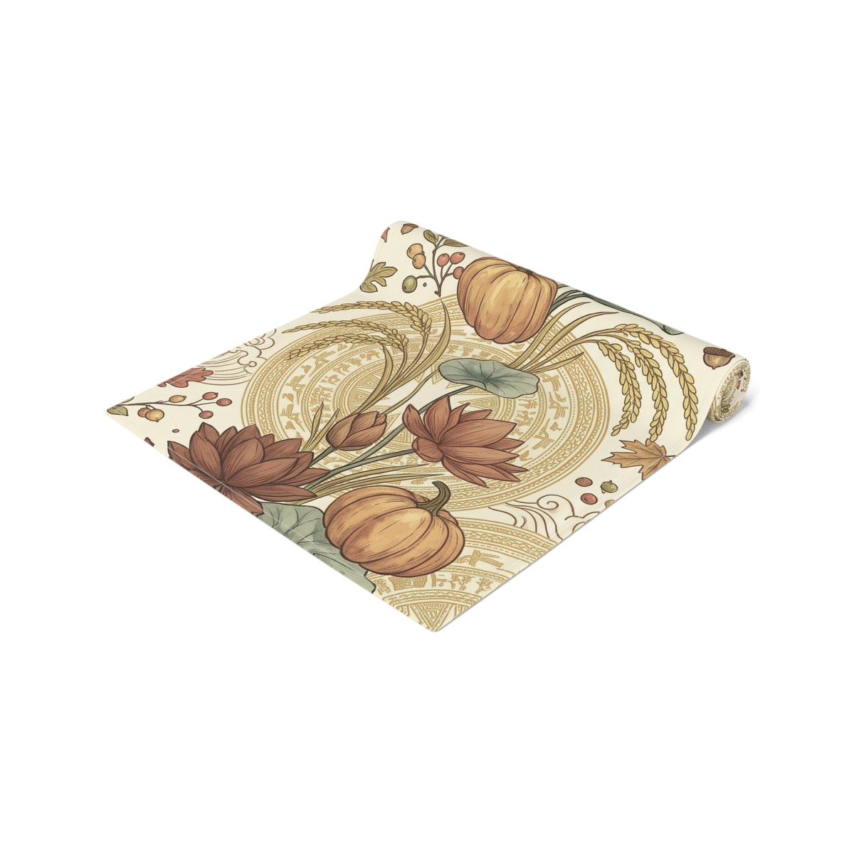 Vietnamese Autumn Lotus Thanksgiving Table Runner
