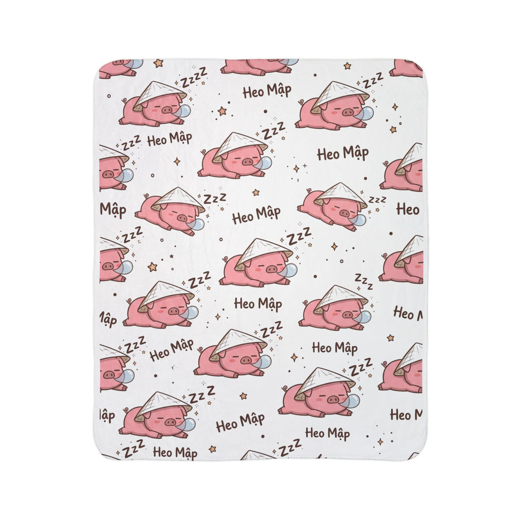 Heo Mập (Chubby Pig) Sleeping Pig Fleece Sherpa Blanket