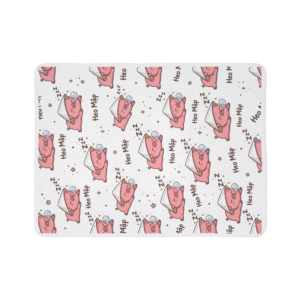 Heo Mập (Chubby Pig) Sleeping Pig Fleece Sherpa Blanket