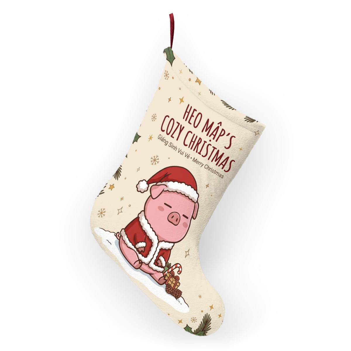 Heo Mập (Chubby Pig) Santa Pig Christmas Stocking