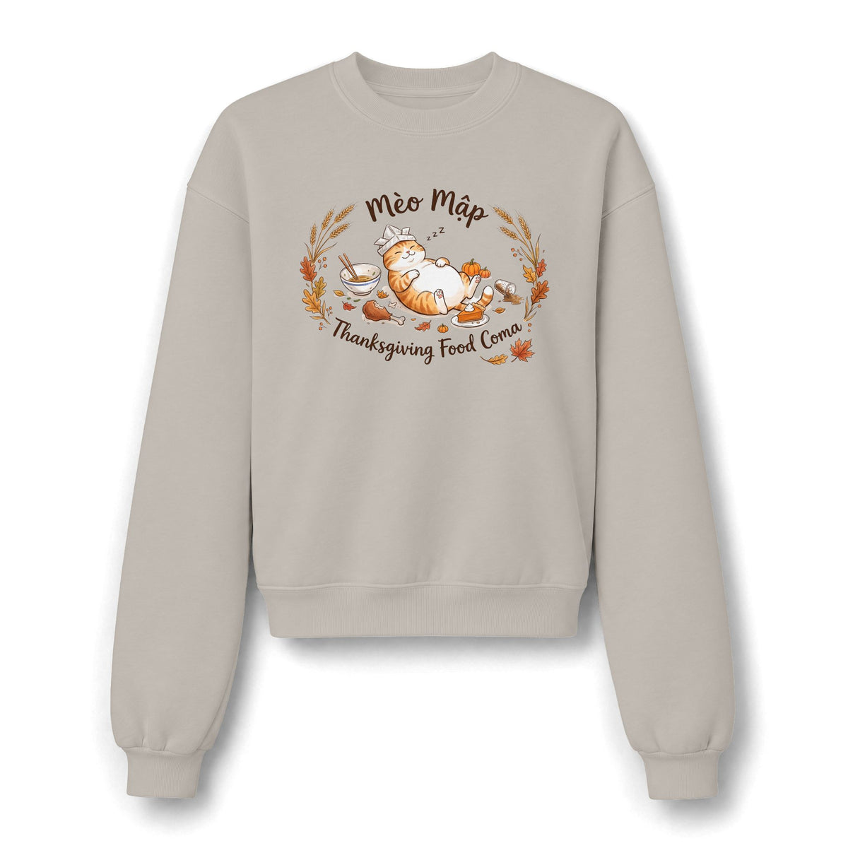 Lazy Cat Thanksgiving Food Coma Hoodie