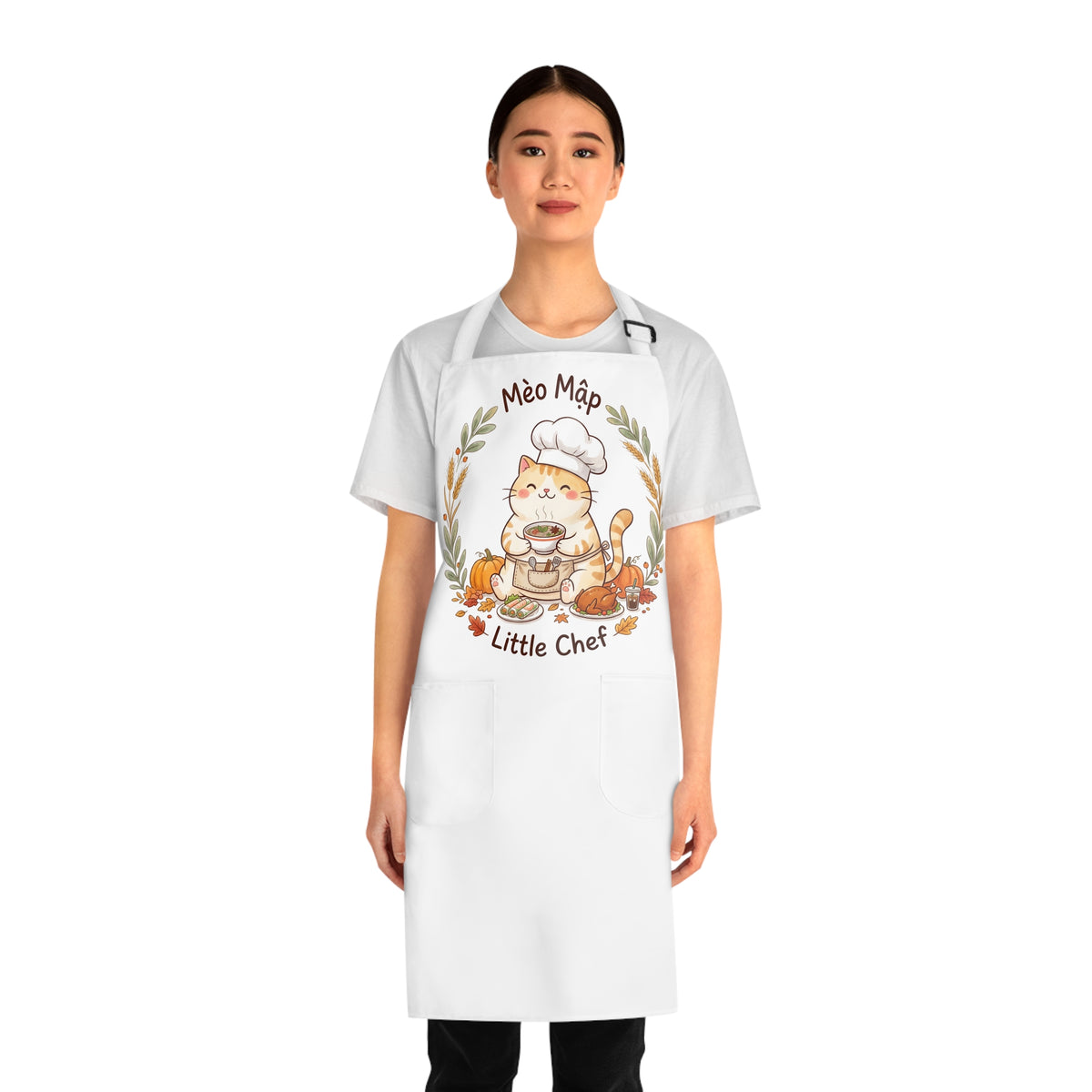 Mèo Mập (Chubby Cat) | Cat Chef Apron | Cute Thanksgiving Baking Gift