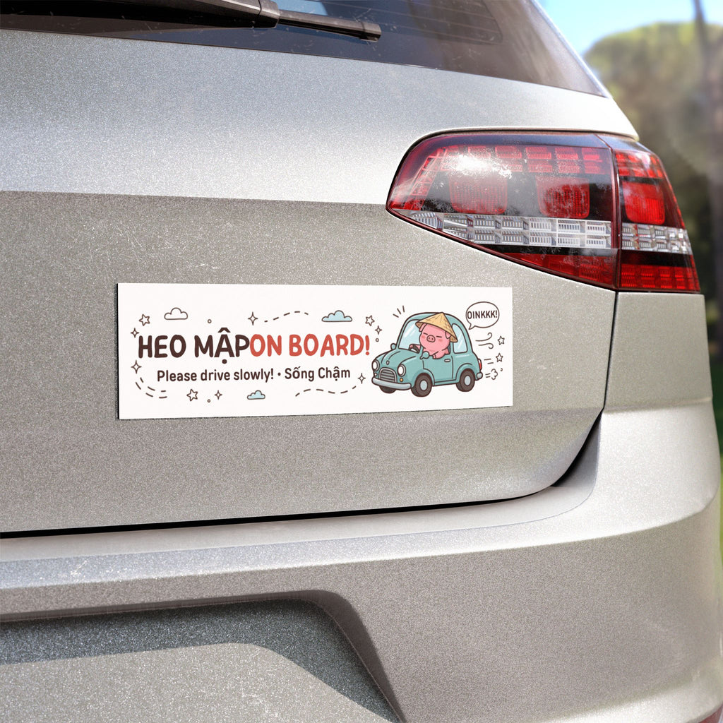 Funny Heo Mập (Chubby Pig) On Board Car Magnet