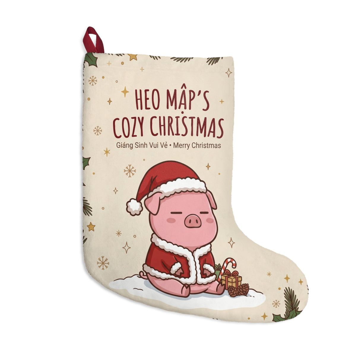 Heo Mập (Chubby Pig) Santa Pig Christmas Stocking